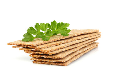 Healthy food. Crispbreads isolated .