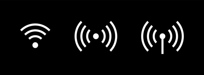 Free wi-fi isolated logo wireless. Set vector icons.
