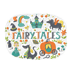 Fairy tales illustration isolated on white background