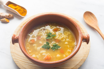 Turmeric and vegetable soup