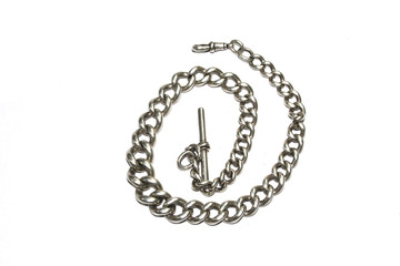 Silver Chunky Necklace on White Background