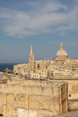 Fototapeta na wymiar Sky with clouds over the old capital of the island of Malta.