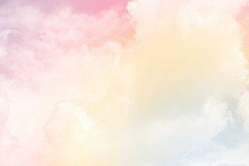 Obraz na płótnie Canvas Sun and cloud background with a pastel colour