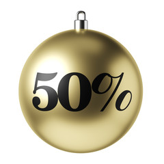 50% sale Christmas ball 3d render