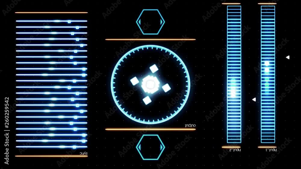 Aufkleber futuristic digital interface screen with running computer program. animation. abstract functioning s
