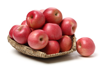 Red apples isolated on white background