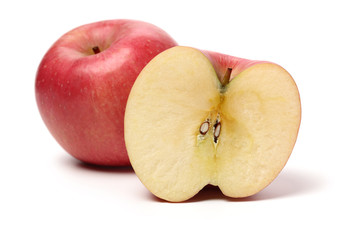 Red apples isolated on white background
