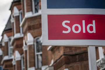 Estate agent 'Sold' sign- UK