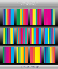 Set of colorful vertical striped lines pattern backgrounds. Ideal for brochure & flyer cover template and business cards.