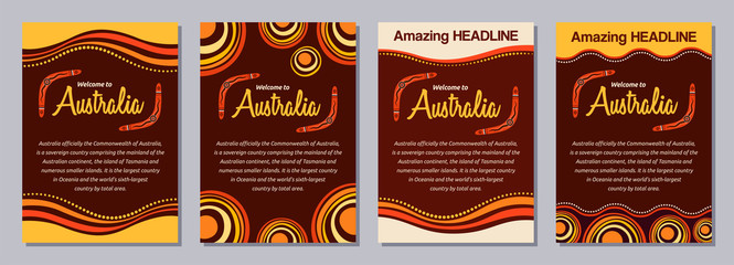 Set of abstract colorful flyers, posters, banners, placards, brochure design templates A6 size.