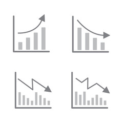 Graph and diagram icons set. 