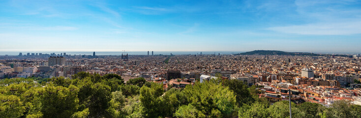 Fototapeta na wymiar Cityscape of Barcelona Aerial view - Catalonia Spain