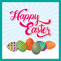 Happy Easter colorful lettering 