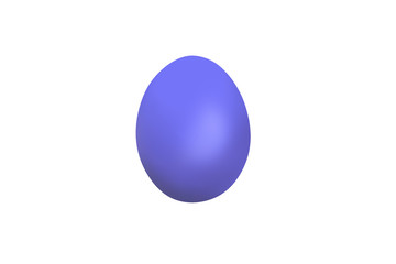 Blue easter egg isolated on white background