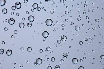 gray wet background / raindrops to overlay on the window, weather, background drops of water rain on the glass transparent
