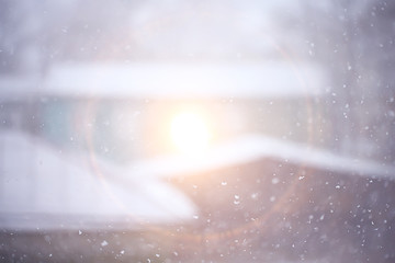 sunset in the winter forest / February sunset in the park, snow forest and sun, winter rest