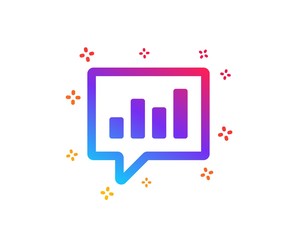 Chart icon. Report graph or Sales growth sign in speech bubble. Analysis and Statistics data symbol. Dynamic shapes. Gradient design analytical Chat icon. Classic style. Vector