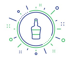 Scotch bottle line icon. Brandy alcohol sign. Quality design elements. Technology scotch bottle button. Editable stroke. Vector