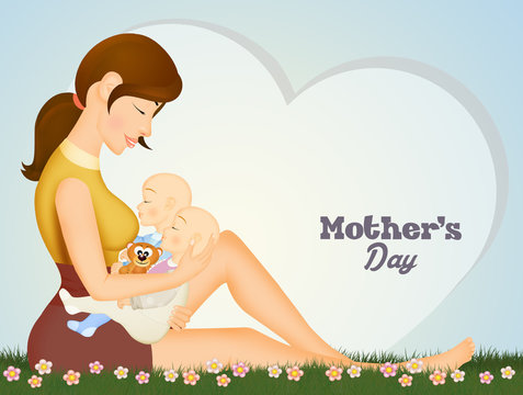 illustration of mothers day