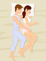 man and woman sleeping in the bed