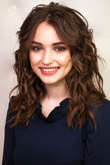 Obraz premium Make up beauty. Close up beautiful brunette fashion girl