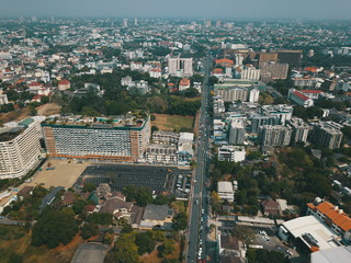 Fototapeta premium aerial view of Chiangmai city