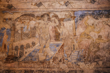 Naklejka premium frühmuslimische Fresken im Dessert Castle Qasr Al-Kharana