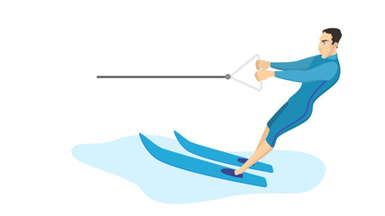 Water ski concept. Man in swimming costume.