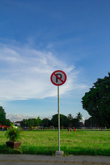 not parking or stop sign in the south square on yogyakarta