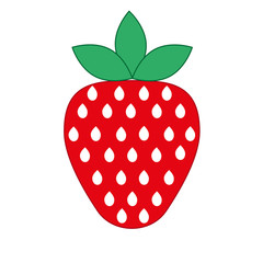 Sign of red strawberry on a white background