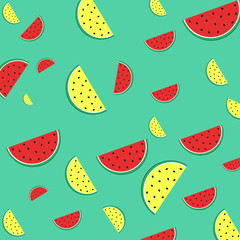 Vector background of red and yellow watermelon