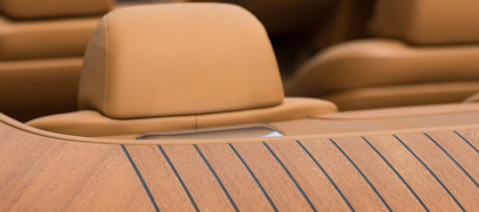 Obraz premium orange leather car interior