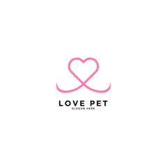 Love Pet logo simple logo template vector illustration - Vector