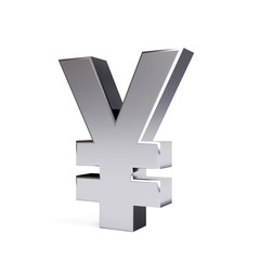 Obraz premium Metal japanese yen. 3d image