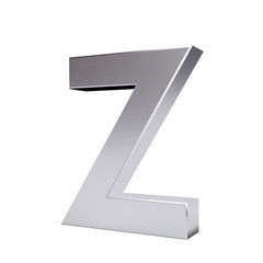 Metal letter Z. Collection. 3d image