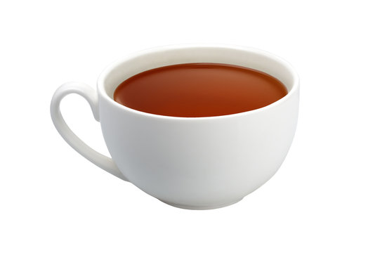white tea mug isolated on white background