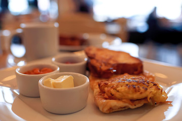 Fresh toast on a plate