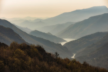 Mountain river valley landscape from Bulgaria