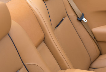 Fototapeta premium orange leather car interior