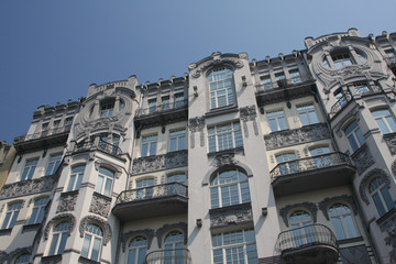 Fototapeta premium facade of an old building Kiev
