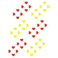 heart shapes in different colors for Valentines Day background.