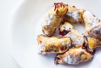 Homemade pastries, croissants.