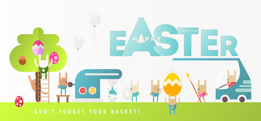 Happy Easter Greeting Banner