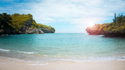 Fototapeta premium a beautiful beach to relax in summer, summer concept