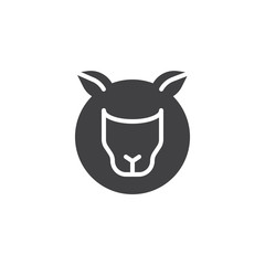 Sheep, animal head vector icon. filled flat sign for mobile concept and web design. Lamb glyph icon. Symbol, logo illustration. Pixel perfect vector graphics