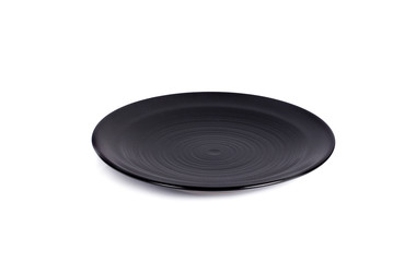 Black plate isolated on white background