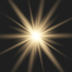Obraz premium Gold glowing light burst explosion.