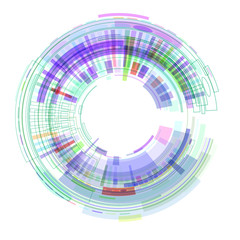 Obraz premium Circle of colored geometric shapes