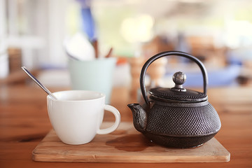 tea service in the cafe, a cup of tea