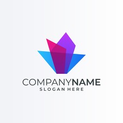 Colorful Logo design vector template. Creative social leader award Logotype concept icon